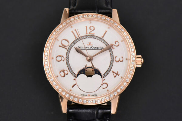 Rendez-Vous Moon 34mm RG GF Diamond White Textured Dial Black Leather Strap A935