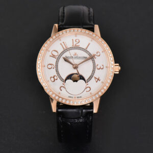 Rendez-Vous Moon 34mm RG GF Diamond White Textured Dial Black Leather Strap A935 - Image 9