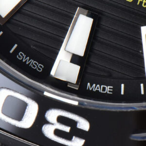 Aquaracer Calibre 5 OF 43MM Black Dial Black Bezel Rubber Strap Swiss SW200 - Image 12