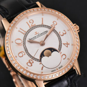 Rendez-Vous Moon 34mm RG GF Diamond White Textured Dial Black Leather Strap A935 - Image 4