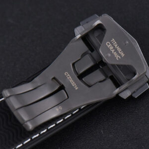 Planet Ocean 600m Deep Black Real Ceramic 45.5mm VSF Black/RG Dial Black Leather Strap A8906 - Image 13