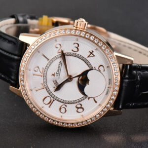 Rendez-Vous Moon 34mm RG GF Diamond White Textured Dial Black Leather Strap A935 - Image 3