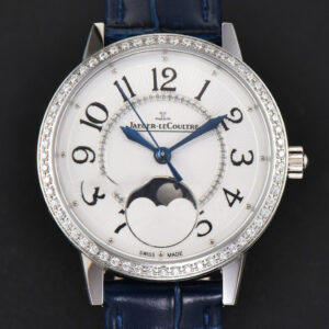 Rendez-Vous Moon 34mm GF Diamond White Textured Dial Blue Leather Strap A935