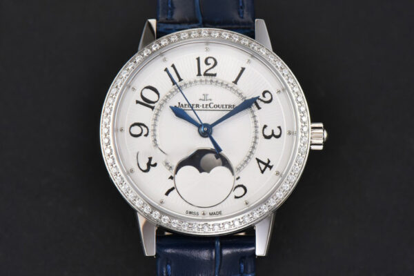 Rendez-Vous Moon 34mm GF Diamond White Textured Dial Blue Leather Strap A935