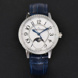 Rendez-Vous Moon 34mm GF Diamond White Textured Dial Blue Leather Strap A935 - Image 18