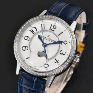 Rendez-Vous Moon 34mm GF Diamond White Textured Dial Blue Leather Strap A935 - Image 19