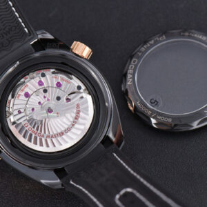Planet Ocean 600m Deep Black Real Ceramic 45.5mm VSF Black/RG Dial Black Leather Strap A8906 - Image 18
