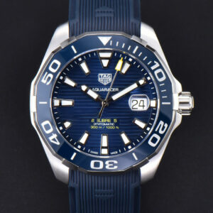 Aquaracer Caliber 5 43mm OF Dark Blue Dial Blue Rubber Strap SW200