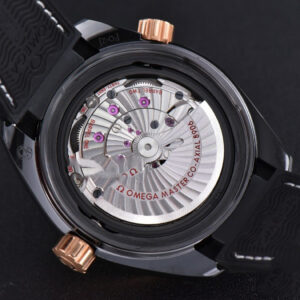 Planet Ocean 600m Deep Black Real Ceramic 45.5mm VSF Black/RG Dial Black Leather Strap A8906 - Image 19