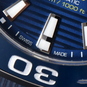 Aquaracer Caliber 5 43mm OF Dark Blue Dial Blue Rubber Strap SW200 - Image 7