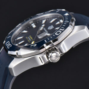 Aquaracer Caliber 5 43mm OF Dark Blue Dial Blue Rubber Strap SW200 - Image 9