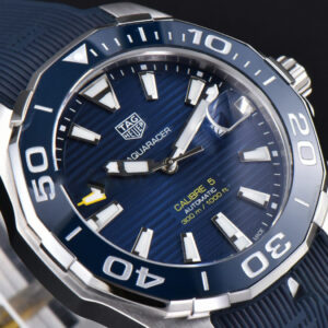 Aquaracer Caliber 5 43mm OF Dark Blue Dial Blue Rubber Strap SW200 - Image 10