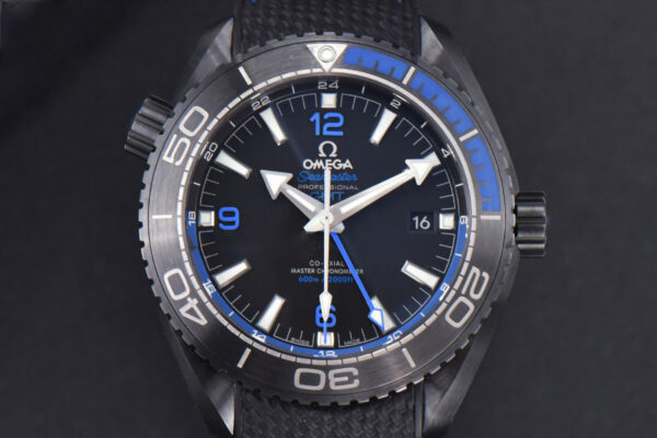 Planet Ocean 600m Deep Black Real Ceramic 45.5mm VSF Black/Blue Dial Black Rubber Strap A8906
