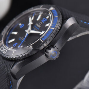 Planet Ocean 600m Deep Black Real Ceramic 45.5mm VSF Black/Blue Dial Black Rubber Strap A8906 - Image 17