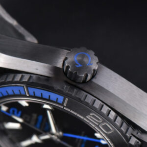 Planet Ocean 600m Deep Black Real Ceramic 45.5mm VSF Black/Blue Dial Black Rubber Strap A8906 - Image 18