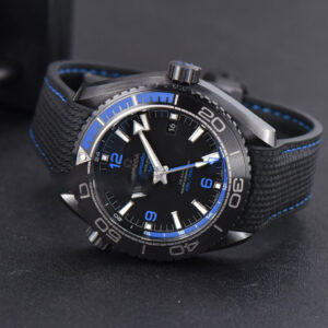 Planet Ocean 600m Deep Black Real Ceramic 45.5mm VSF Black/Blue Dial Black Rubber Strap A8906 - Image 23
