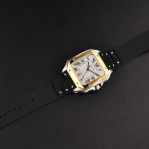 Santos Large 40mm YG/SS GF White Dial Black Rubber Strap MIYOTA 9015 - Image 3
