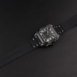 Santos Large 40mm PVD GF Black Dial Black Rubber Strap MIYOTA 9015 - Image 3