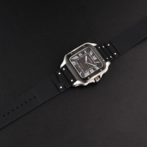 Santos Large 40mm GF Black Dial Black Rubber Strap MIYOTA 9015 - Image 3