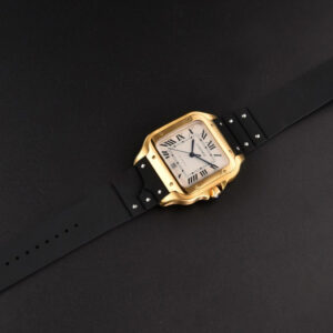 Santos Large 40mm YG GF White Dial Black Rubber Strap MIYOTA 9015 - Image 3