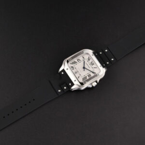 Santos Large 40mm GF White Dial Black Rubber Strap MIYOTA 9015 - Image 3