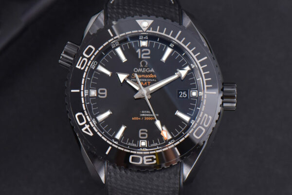 Planet Ocean 600m Deep Black Real Ceramic 45.5mm VSF Black Dial Black Rubber Strap A8906