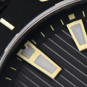 Aquaracer Caliber 5 43mm OF Ceramic Black Dial Yellow Hand Brown Nylon Strap SW200 - Image 2