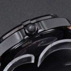 Aquaracer Caliber 5 43mm OF Ceramic Black Dial Yellow Hand Brown Nylon Strap SW200 - Image 10