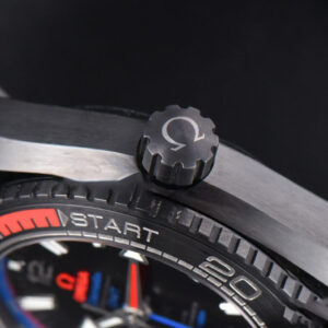 Planet Ocean 600m Deep Black Real Ceramic 45.5mm VSF Black Dial Blue/Red Bezel Rubber Strap A8906 - Image 18