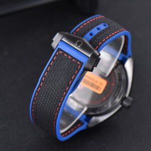 Planet Ocean 600m Deep Black Real Ceramic 45.5mm VSF Black Dial Blue/Red Bezel Rubber Strap A8906 - Image 21