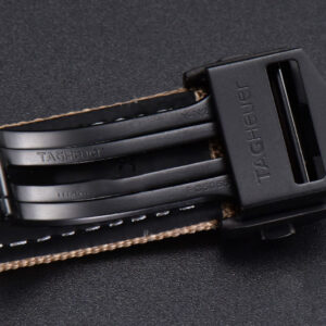 Aquaracer Caliber 5 43mm OF Ceramic Black Dial Yellow Hand Brown Nylon Strap SW200 - Image 18