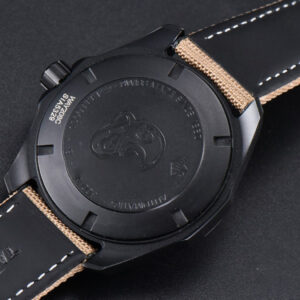 Aquaracer Caliber 5 43mm OF Ceramic Black Dial Yellow Hand Brown Nylon Strap SW200 - Image 20