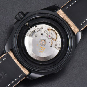 Aquaracer Caliber 5 43mm OF Ceramic Black Dial Yellow Hand Brown Nylon Strap SW200 - Image 22