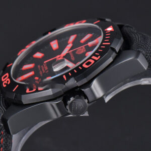 Aquaracer Caliber 5 43mm OF Ceramic Black Red Hand Dial Black Nylon Strap SW200 - Image 15