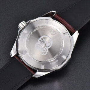 Aquaracer Caliber 5 43mm OF Black Dial Brown Hand Brown Leather Strap SW200 - Image 25