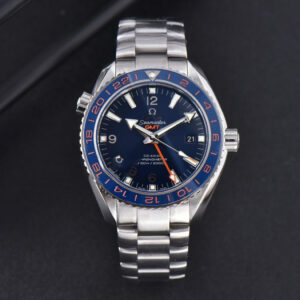 Planet Ocean 600m GMT 43.5mm VSF Blue Dial Orange/Blue Bezel SS Bracelet A8906 - Image 14