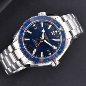 Planet Ocean 600m GMT 43.5mm VSF Blue Dial Orange/Blue Bezel SS Bracelet A8906 - Image 15