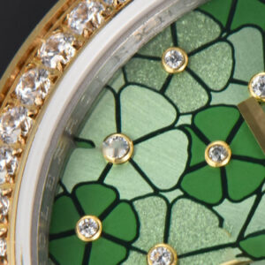 DateJust 31MM 904L YG GMF Diamond Bezel Green Flowers Dial Jubilee Bracelet A2824 - Image 4