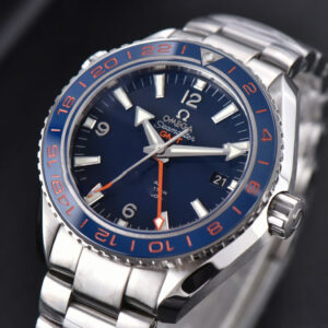 Planet Ocean 600m GMT 43.5mm VSF Blue Dial Orange/Blue Bezel SS Bracelet A8906 - Image 16