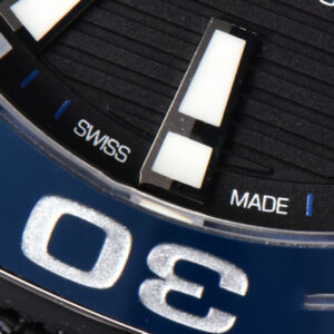 Aquaracer Caliber 5 43mm OF Black Dial Blue Hand Black Nylon Strap SW200 - Image 15