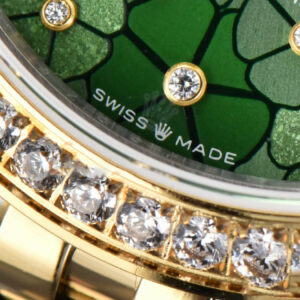 DateJust 31MM 904L YG GMF Diamond Bezel Green Flowers Dial Jubilee Bracelet A2824 - Image 6