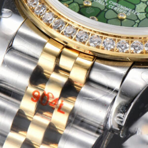 DateJust 31MM 904L YG GMF Diamond Bezel Green Flowers Dial Jubilee Bracelet A2824 - Image 8