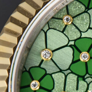 DateJust 31MM 904L YG GMF Fluted Bezel Green Flowers Dial Jubilee Bracelet A2824 - Image 4