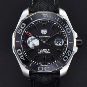 Aquaracer Caliber 5 43mm OF Black Moon Dial Black Nylon Strap SW200