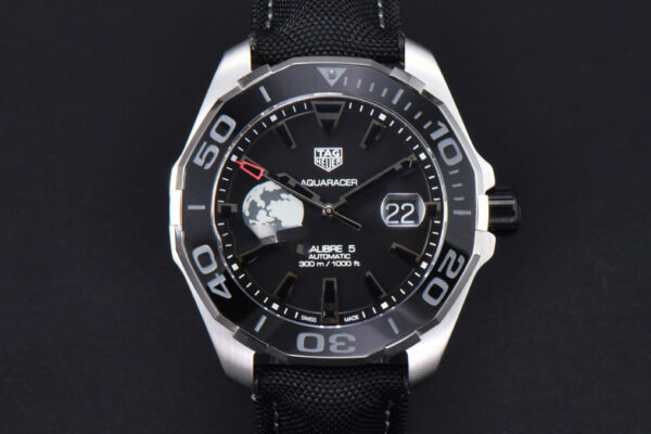 Aquaracer Caliber 5 43mm OF Black Moon Dial Black Nylon Strap SW200