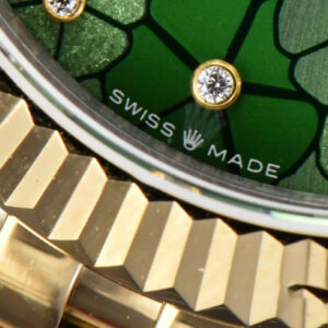 DateJust 31MM 904L YG GMF Fluted Bezel Green Flowers Dial Jubilee Bracelet A2824 - Image 6