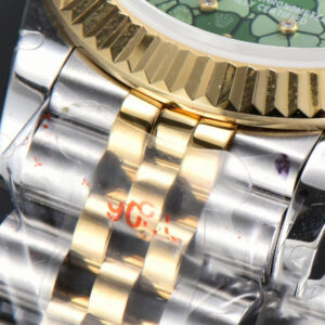 DateJust 31MM 904L YG GMF Fluted Bezel Green Flowers Dial Jubilee Bracelet A2824 - Image 8