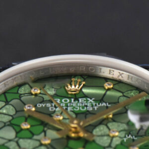 DateJust 31MM 904L YG GMF Fluted Bezel Green Flowers Dial Jubilee Bracelet A2824 - Image 11