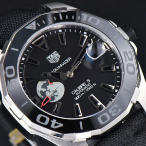 Aquaracer Caliber 5 43mm OF Black Moon Dial Black Nylon Strap SW200 - Image 16