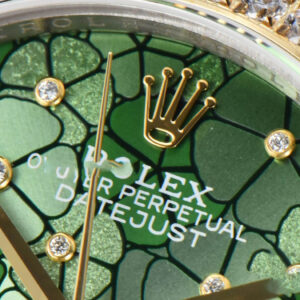 DateJust 31MM 904L YG GMF Diamond Bezel Green Flowers Dial Oyster Bracelet A2824 - Image 5